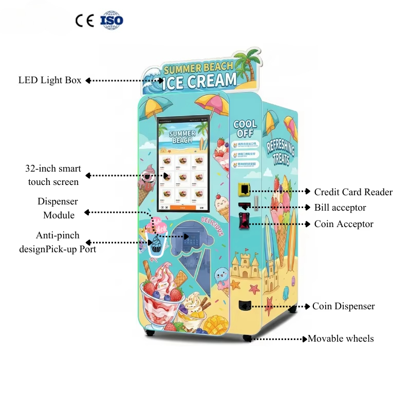 Ice Cream Vending Machine Auto - đánh giá và giá Soft Serve Ice Cream Machine