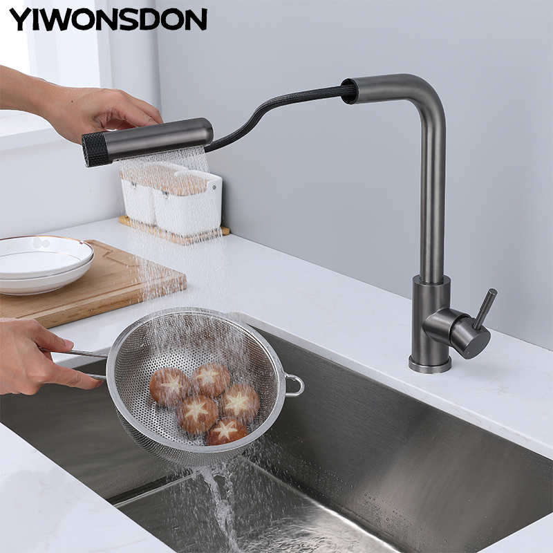 6 Mode Gray Kitchen Faucets Pu - đánh giá và giá Commercial Kitchen Mixer Tap