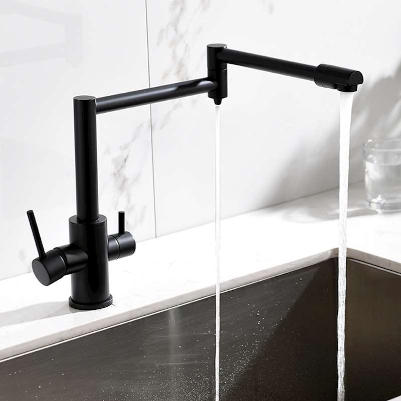MTTUZK Black Brass Hot Cold Pu - đánh giá và giá Commercial Kitchen Mixer Tap