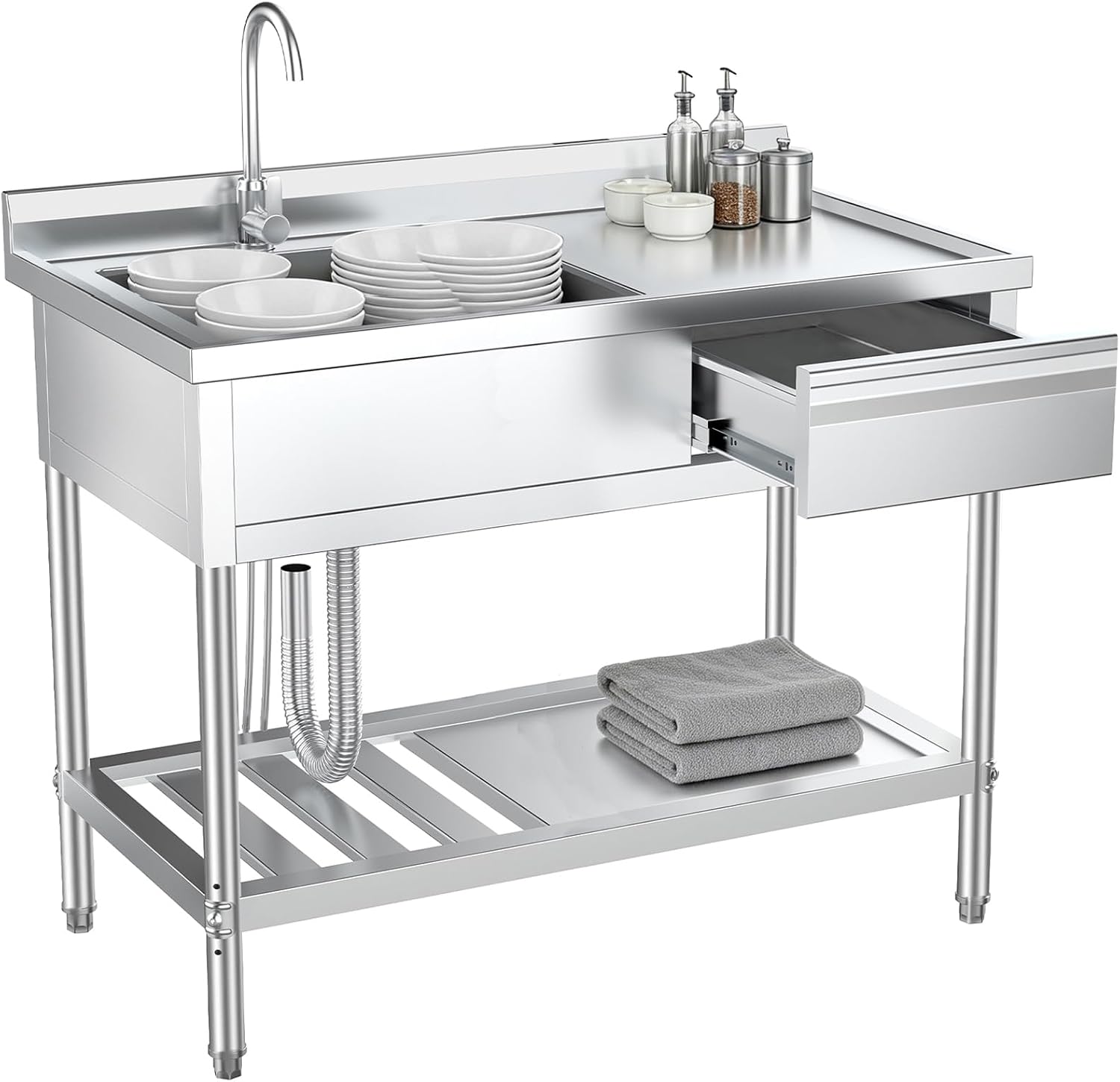 Stainless Steel Utility Sink W - đánh giá và giá Commercial Kitchen Plumbing